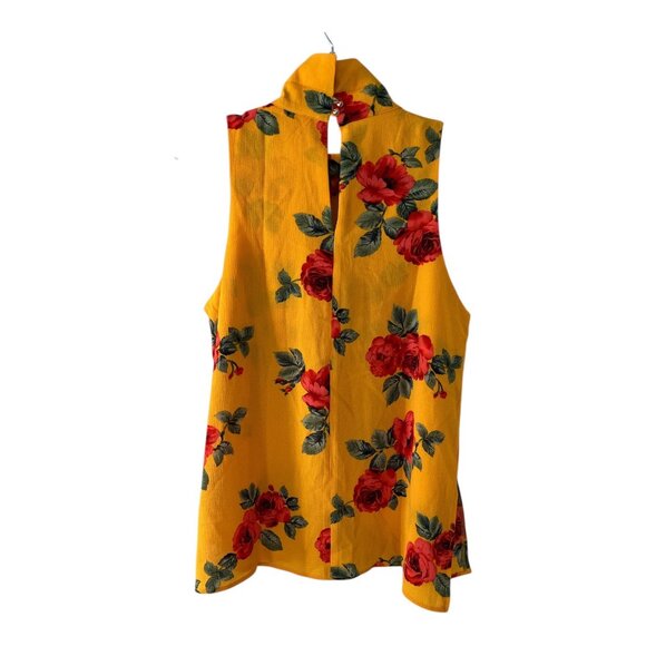 DNA Couture Yellow Floral Sleeveless Blouse – Women’s Size L New with Spare Butt - Picture 5 of 5